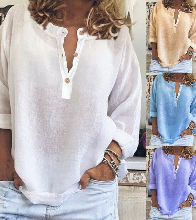 LEDA | camicia traspirante in cotone a maniche lunghe