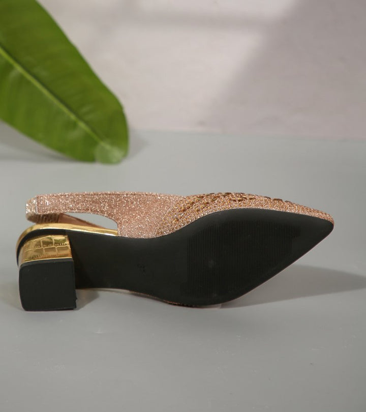 BRUNA | Eleganti slingback con strass e tacco comodo