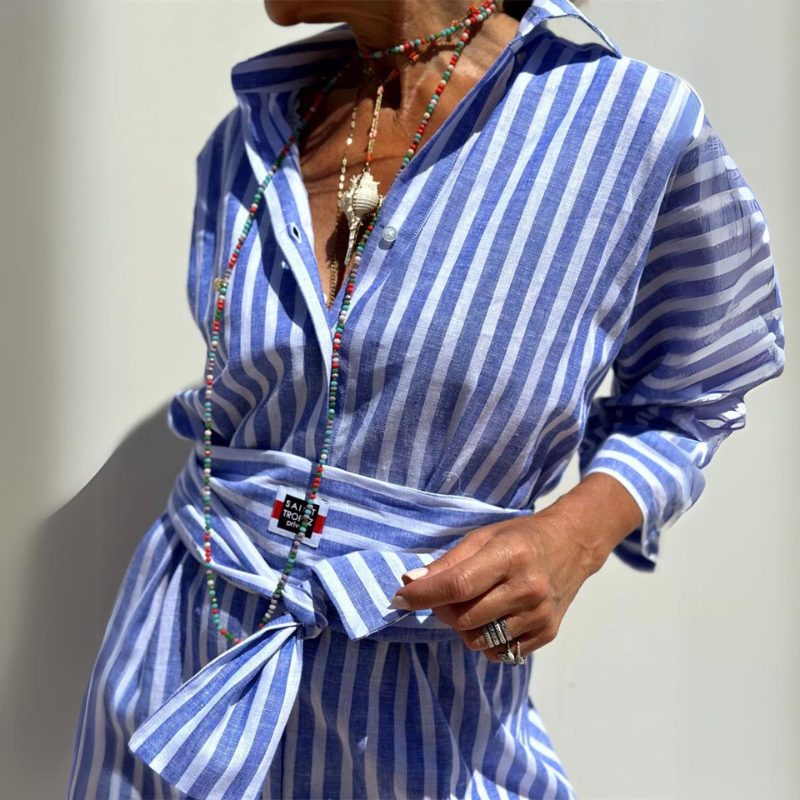 Sophie | Elegante Abito-Camicia a Righe