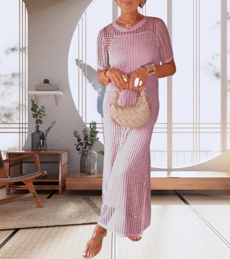 Jule | Abito lungo maxi  2 pezzi traforato - glamour casual