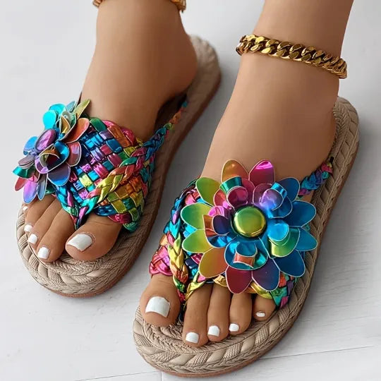 Rossi | SANDALI ELEGANTI CON FIORE IN RILIEVO