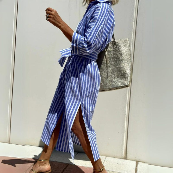 Sophie | Elegante Abito-Camicia a Righe