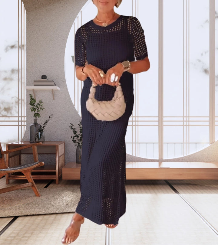 Jule | Abito lungo maxi  2 pezzi traforato - glamour casual