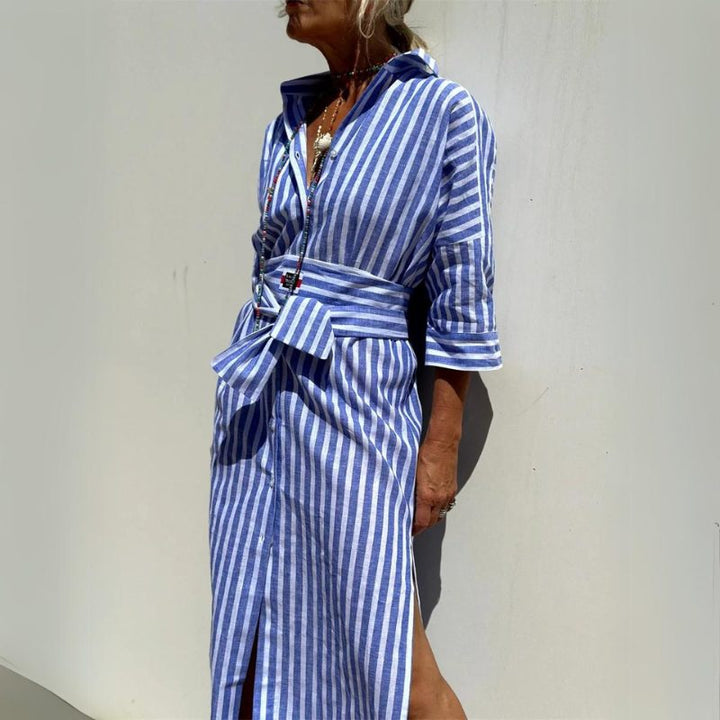 Sophie | Elegante Abito-Camicia a Righe