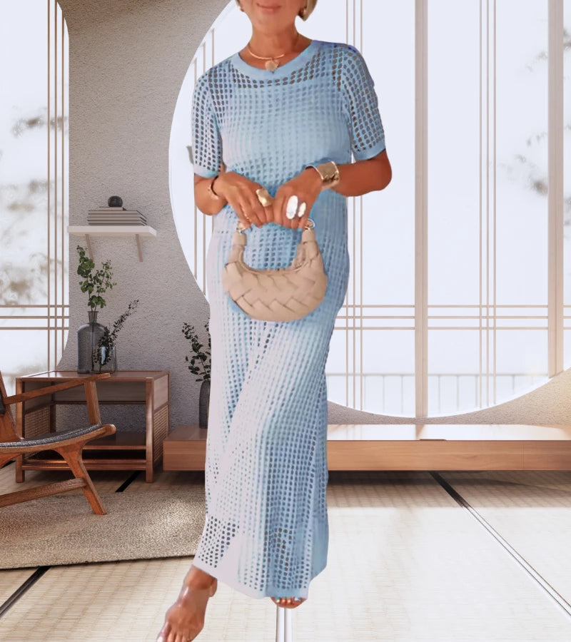 Jule | Abito lungo maxi  2 pezzi traforato - glamour casual
