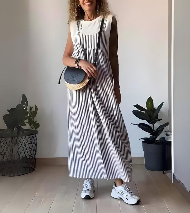Laura | Abito Lungo a Righe Ultra Leggero