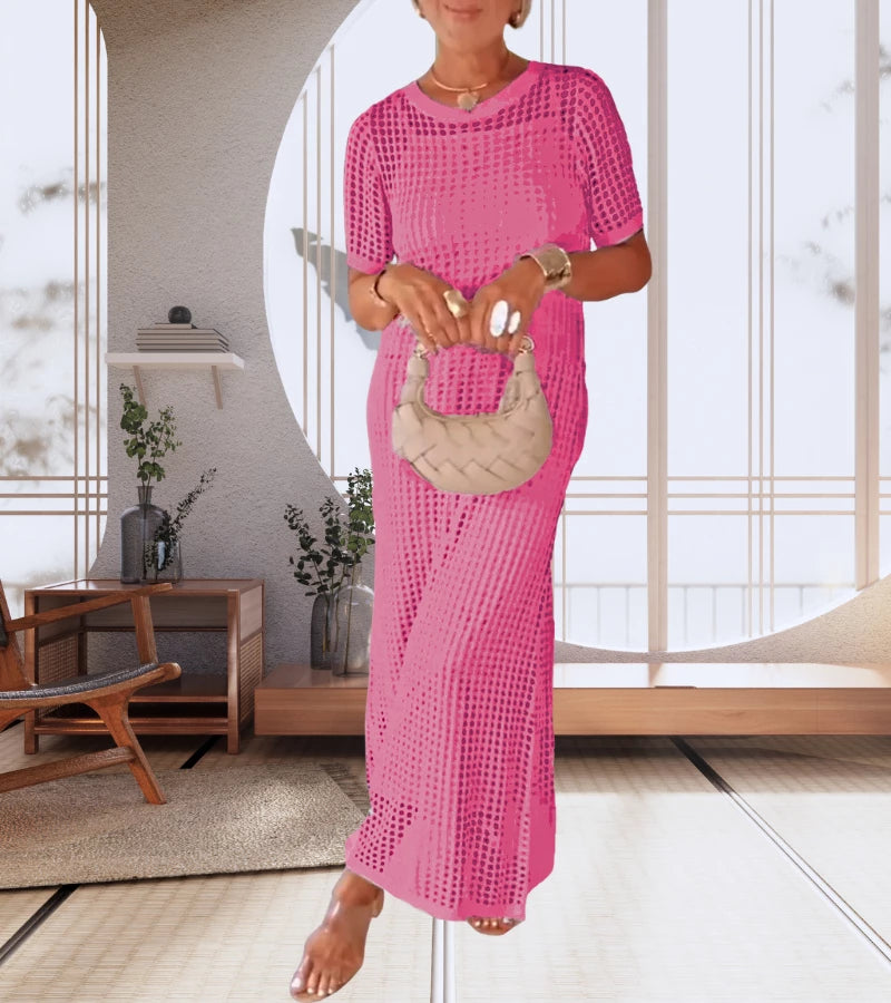 Jule | Abito lungo maxi  2 pezzi traforato - glamour casual