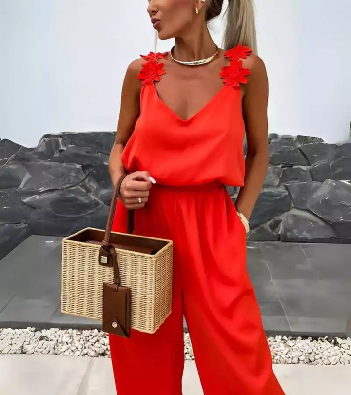 Fiore | Tuta Elegante con Spalline a Fiore