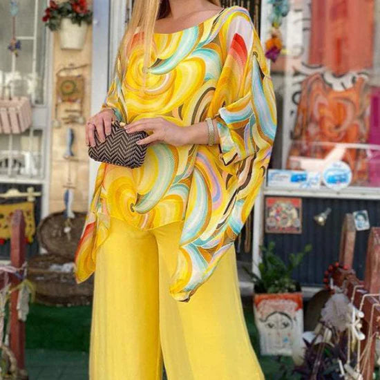 Lina | Completo estivo a 2 pezzi colorato, fluido e alla moda