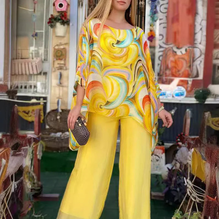 Lina | Completo estivo a 2 pezzi colorato, fluido e alla moda