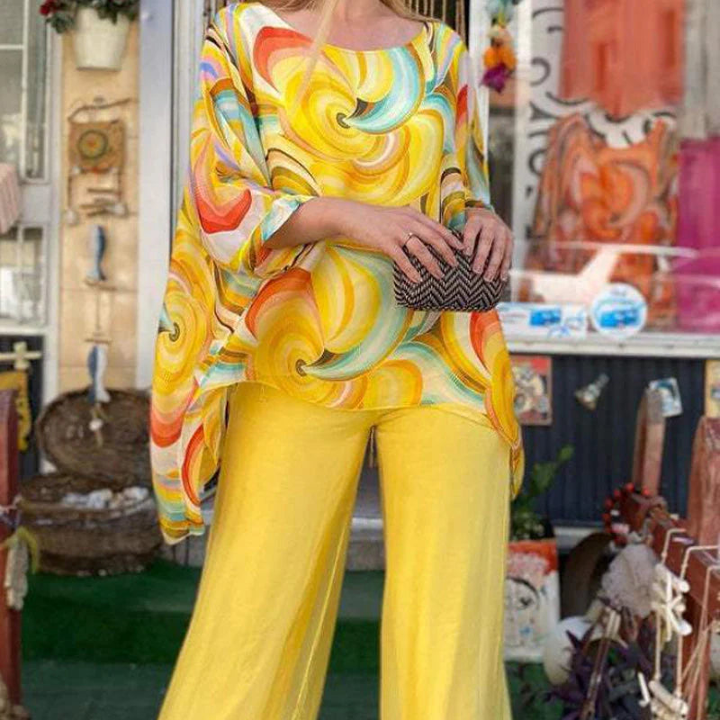 Lina | Completo estivo a 2 pezzi colorato, fluido e alla moda