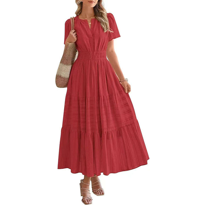 Beatrice | Abito lungo leggero con tasche, scollo a V e vita elastica