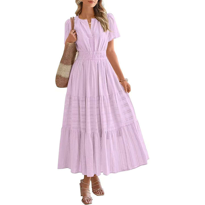 Beatrice | Abito lungo leggero con tasche, scollo a V e vita elastica