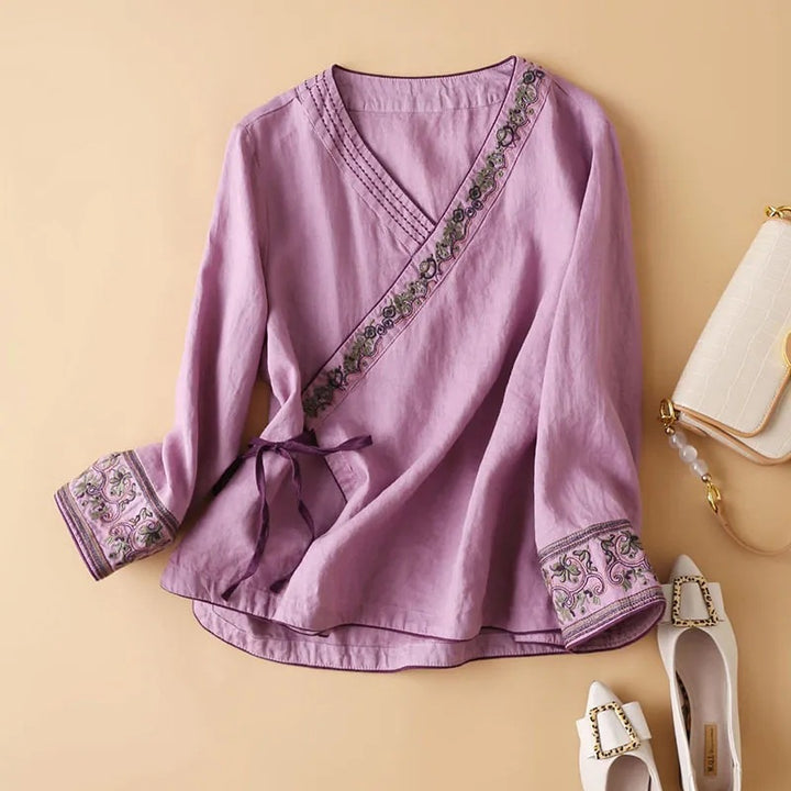 Lily | Camicia in cotone vintage ricamata