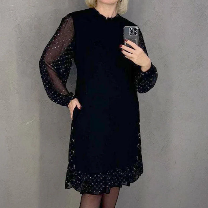 Jbobibon | Abito elegante a pois con dettagli con bottoni