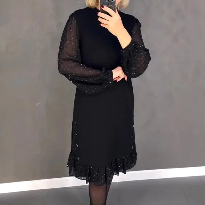 Jbobibon | Abito elegante a pois con dettagli con bottoni
