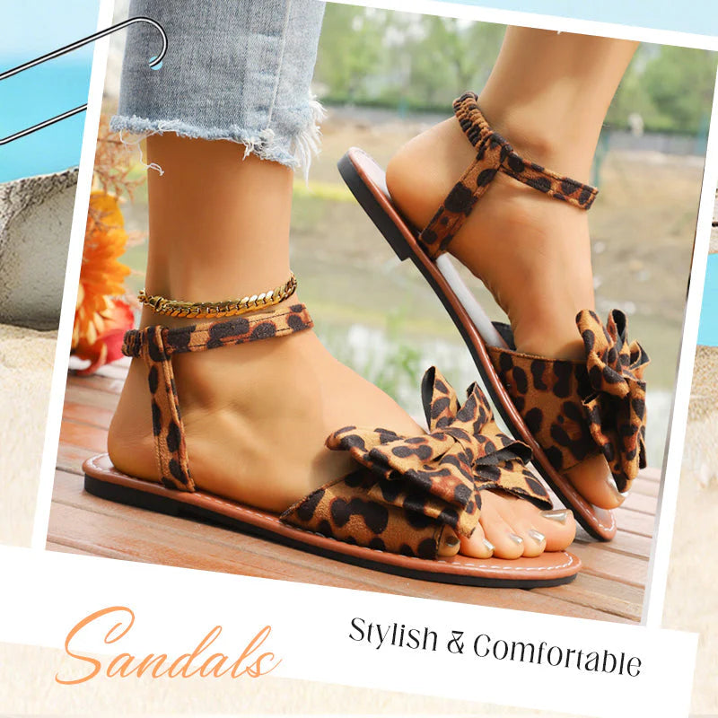 Jana | Sandali bassi casual con fiocco elegante e suola morbida