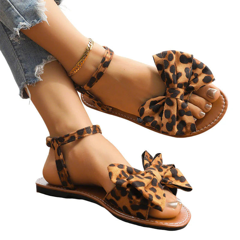 Jana | Sandali bassi casual con fiocco elegante e suola morbida