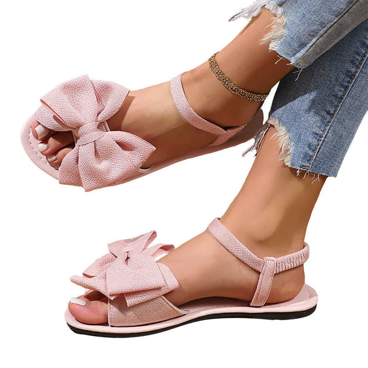 Jana | Sandali bassi casual con fiocco elegante e suola morbida