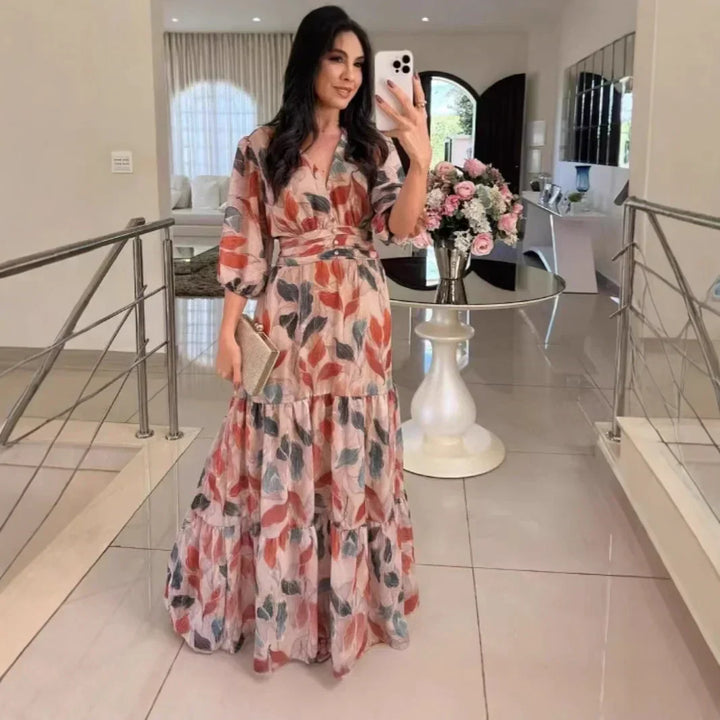 Camille | Abito lungo floreale con vestibilità comoda per giornate eleganti