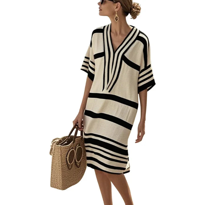 Maya | Abito fluido a righe – Eleganza disinvolta