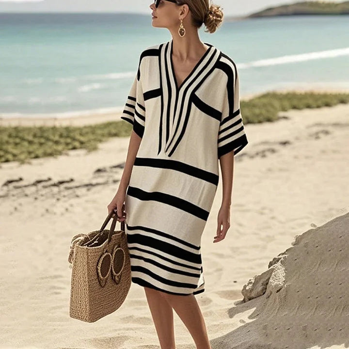 Maya | Abito fluido a righe – Eleganza disinvolta