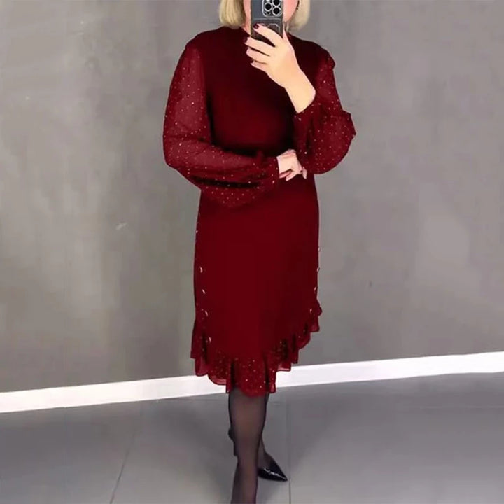 Jbobibon | Abito elegante a pois con dettagli con bottoni