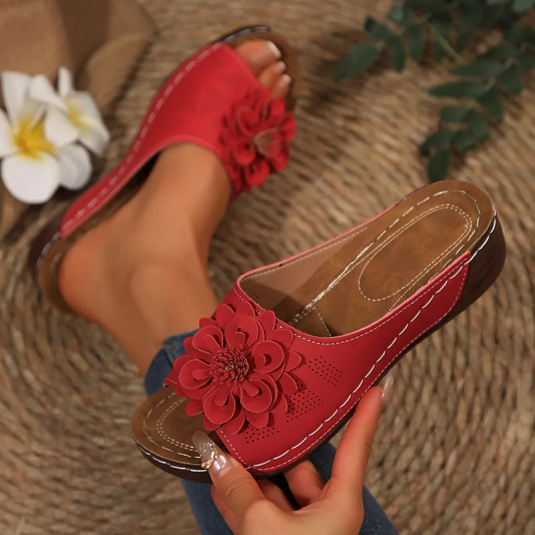 Florelle | Mules Comfort Plus con Fiore 3D e Suola Ultra-Leggera