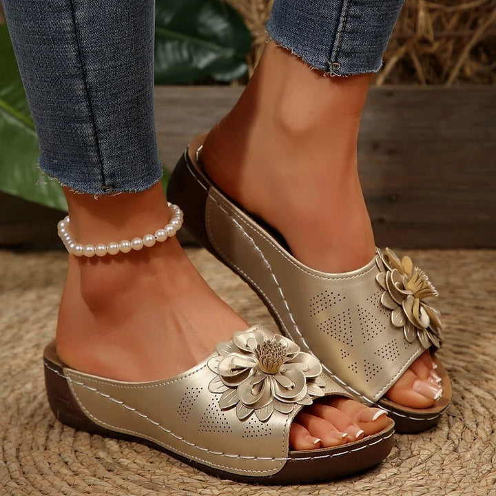 Florelle | Mules Comfort Plus con Fiore 3D e Suola Ultra-Leggera