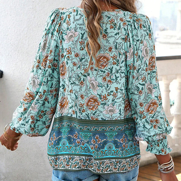 Mara | Camicia elegante stampata con scollo a V