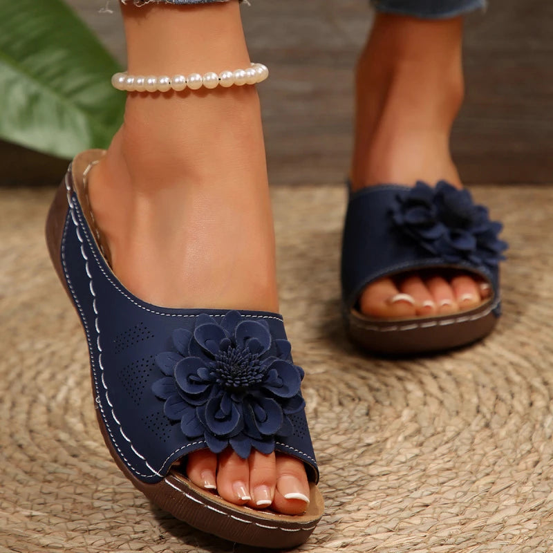 Florelle | Mules Comfort Plus con Fiore 3D e Suola Ultra-Leggera