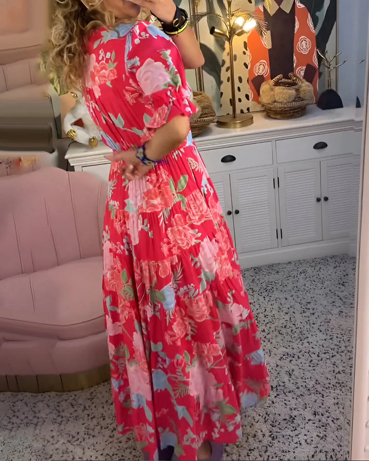 Carine | Abito a fiori con scollo a V e tasca